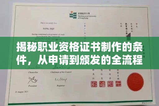 嫩江揭秘职业资格证书制作的条件，从申请到颁发的全流程解析